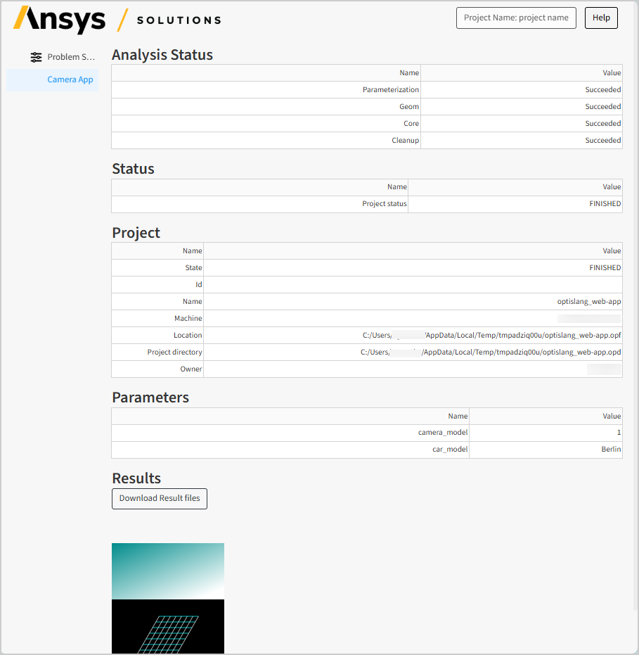 Screenshot of the customized Camera app solution without styling